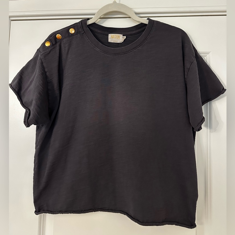 Grey Snap-Shoulder Nation LTD T-Shirt